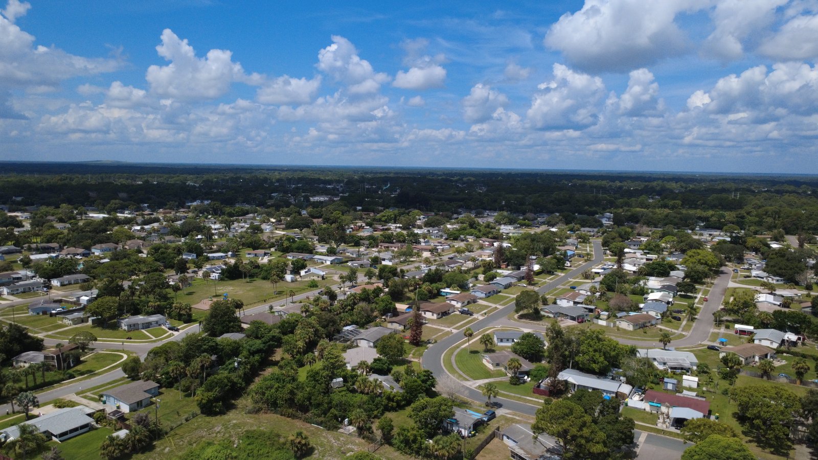 Broad aerial view across Port St. John