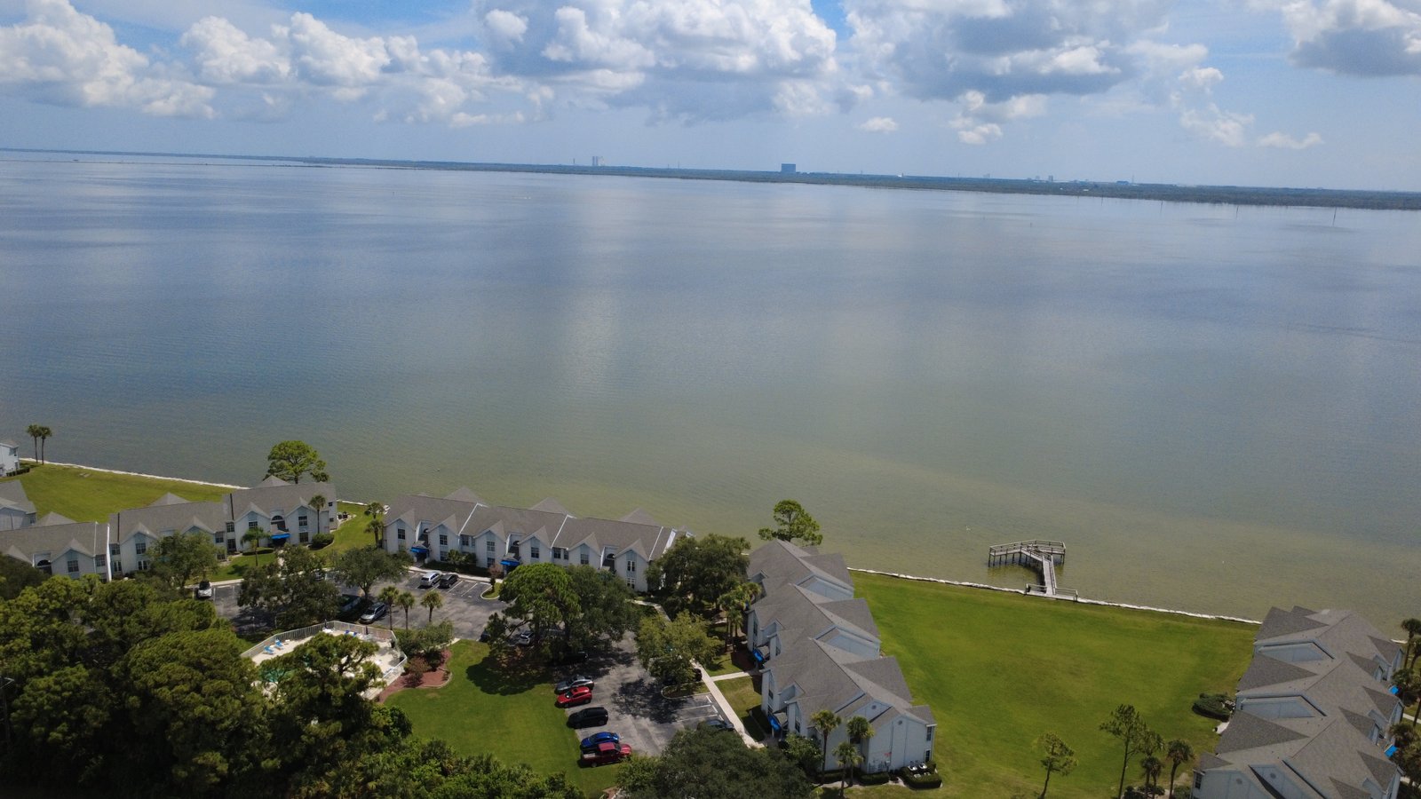 Aerial view across the Indian River Lagoon