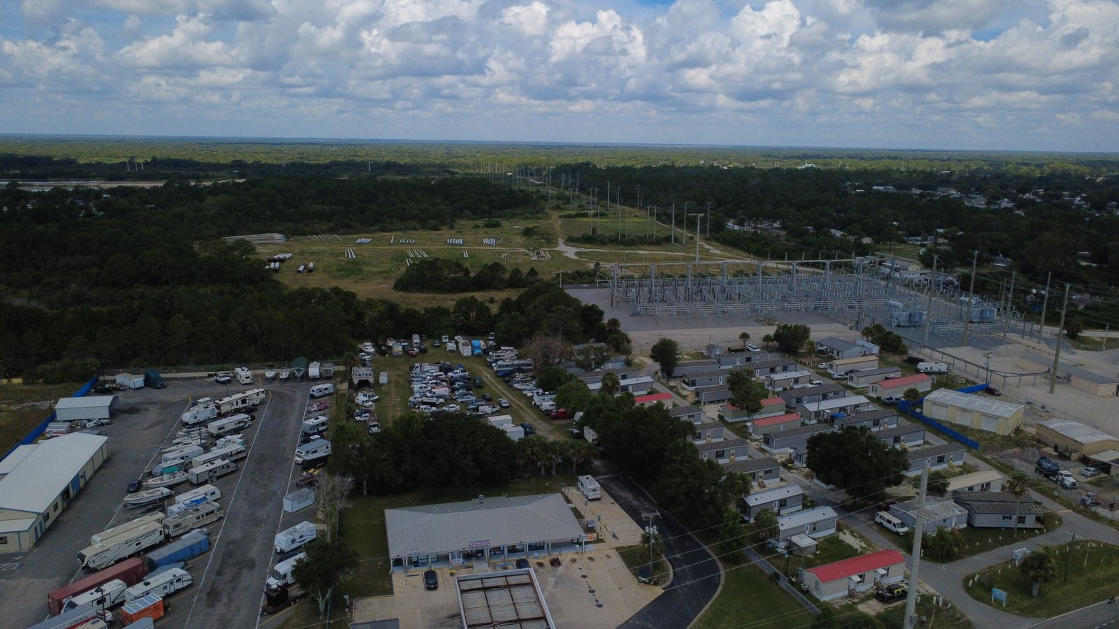 Aerial view of a utility corridor in Port St. John