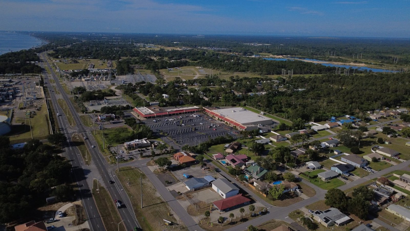 U.S. 1 and the Indian River Lagoon from above